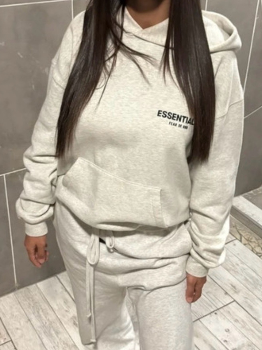 ESSENTIALS Light Gray Women's Hoodie